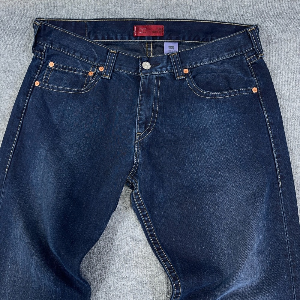 Vintage Levis Jeans Men 38x32 (FIT 40x33) Type 1 True Boot Cut Dark Wash Y2K - Picture 2 of 12